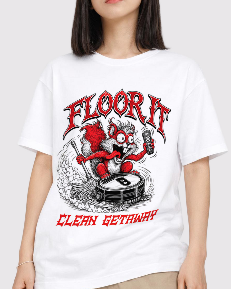 Floor It, Clean Getaway Retro Graphic T-Shirt, primary front view, image 1