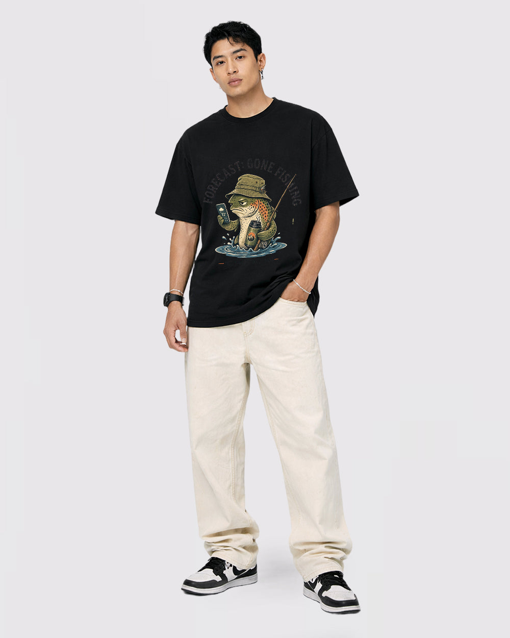 Forecast Meetings Look Cloudy Sports Graphic T-Shirt, full body fit view, image 2