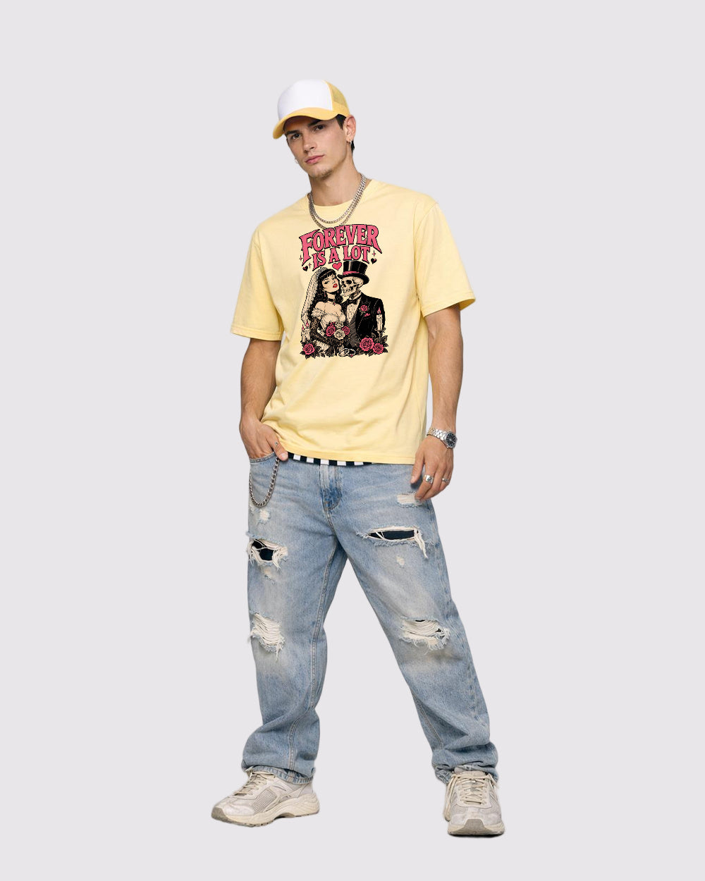 Forever Is A Lot Dark Graphic T-Shirt, full body fit view, image 2
