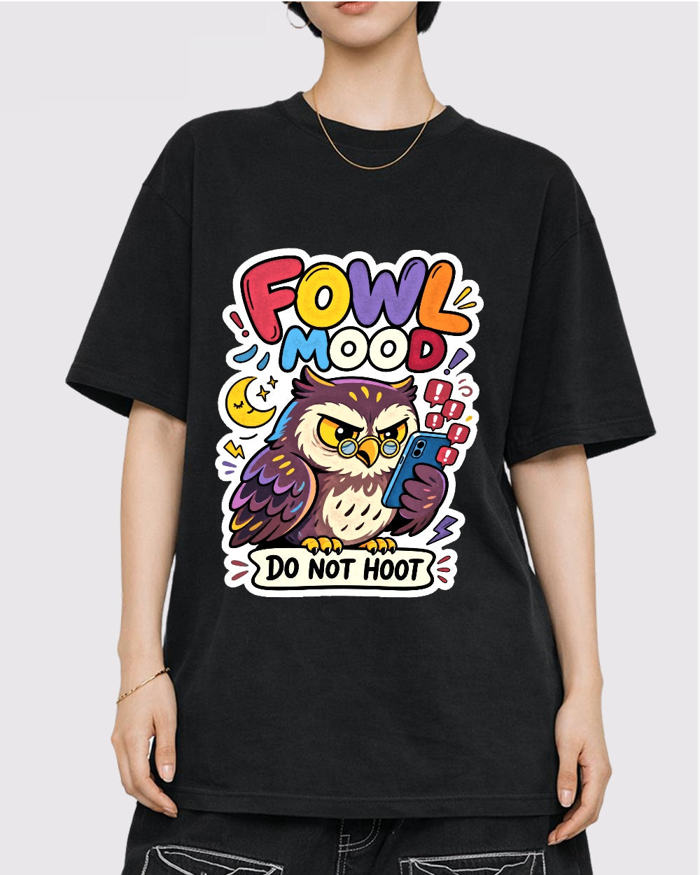 White Fowl Mood Funny Bird Graphic T-Shirt primary front view 1 image