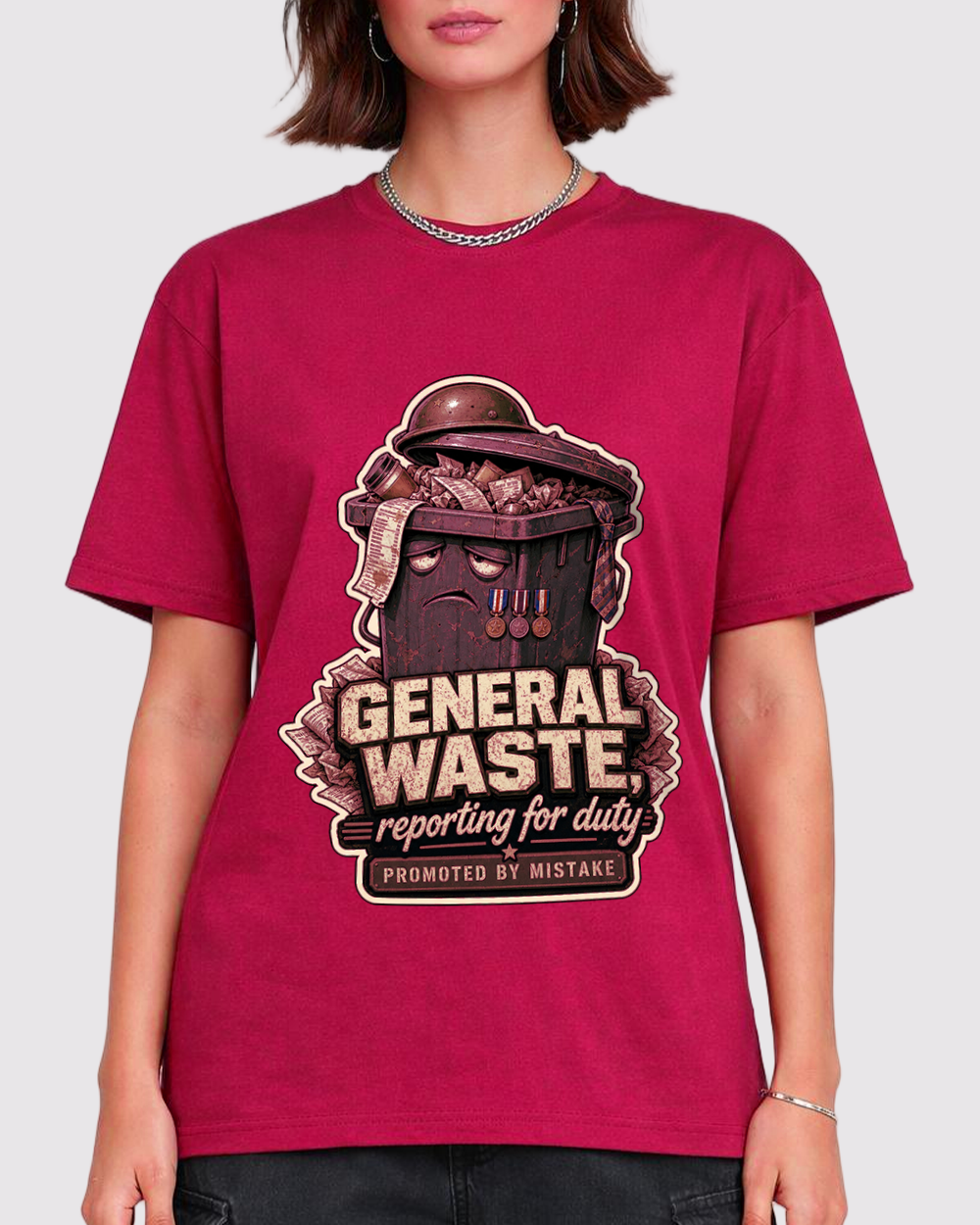 General Waste Promoted by Mistake Retro Graphic T-Shirt, primary front view, image 1