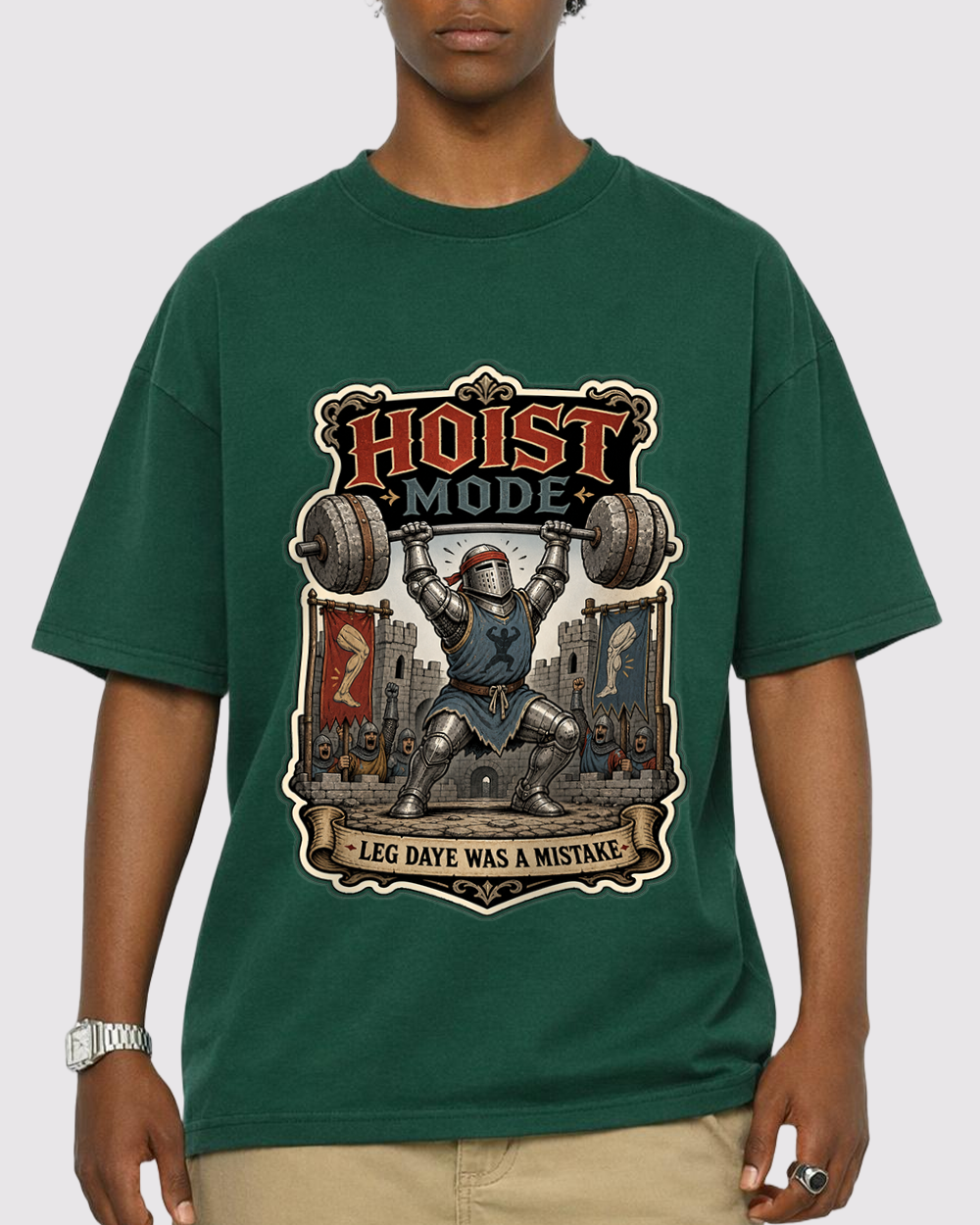 Ghost Mode, Leg Day Was A Mistake Retro Graphic T-Shirt, primary front view, image 1