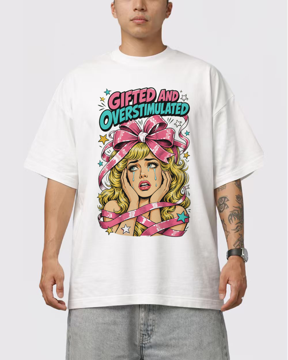 Gifted And Overstimulated Retro Graphic T-Shirt, primary front view, image 1
