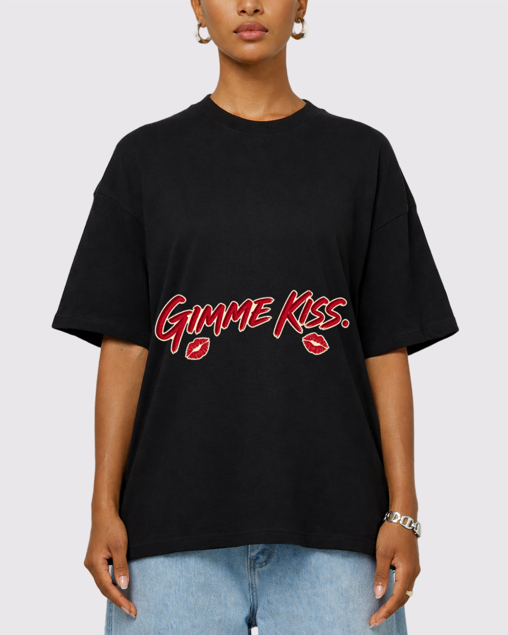 Gimme Kiss Pop Culture Graphic T-Shirt, primary front view, image 1