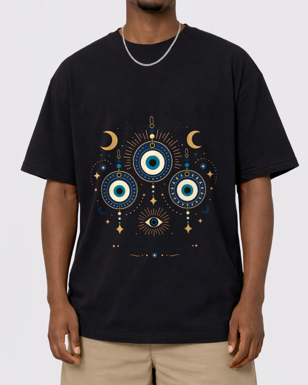Good Vibes Only Dark Graphic T-Shirt, primary front view, image 1