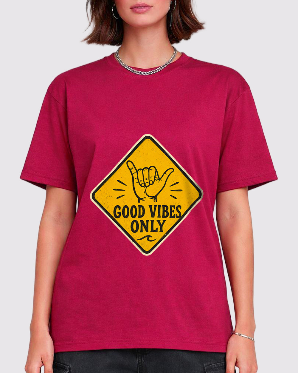 Good Vibes Only Pop Culture Graphic T-Shirt, primary front view, image 1