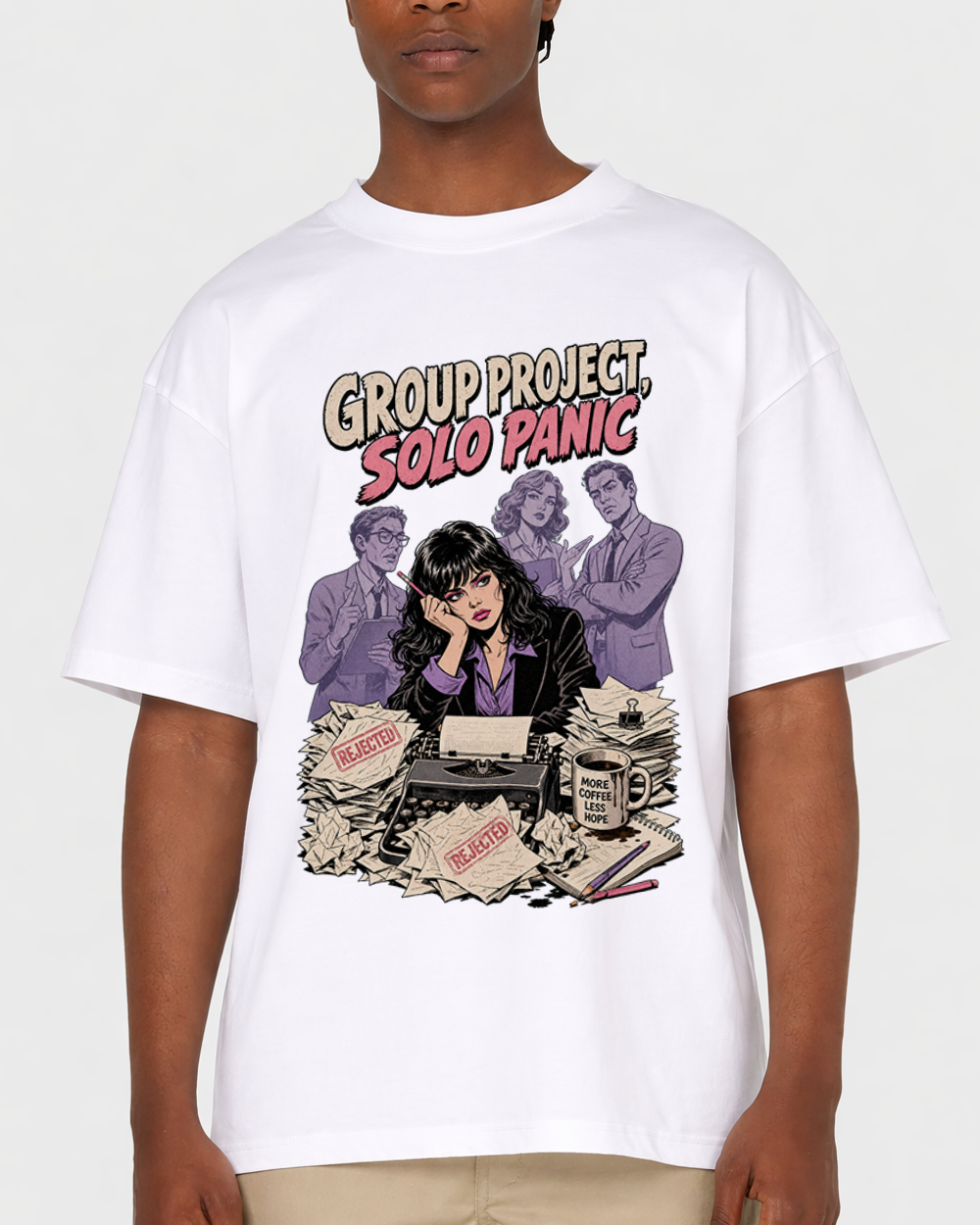 Group Project Solo Panic Retro Graphic T-Shirt, primary front view, image 1