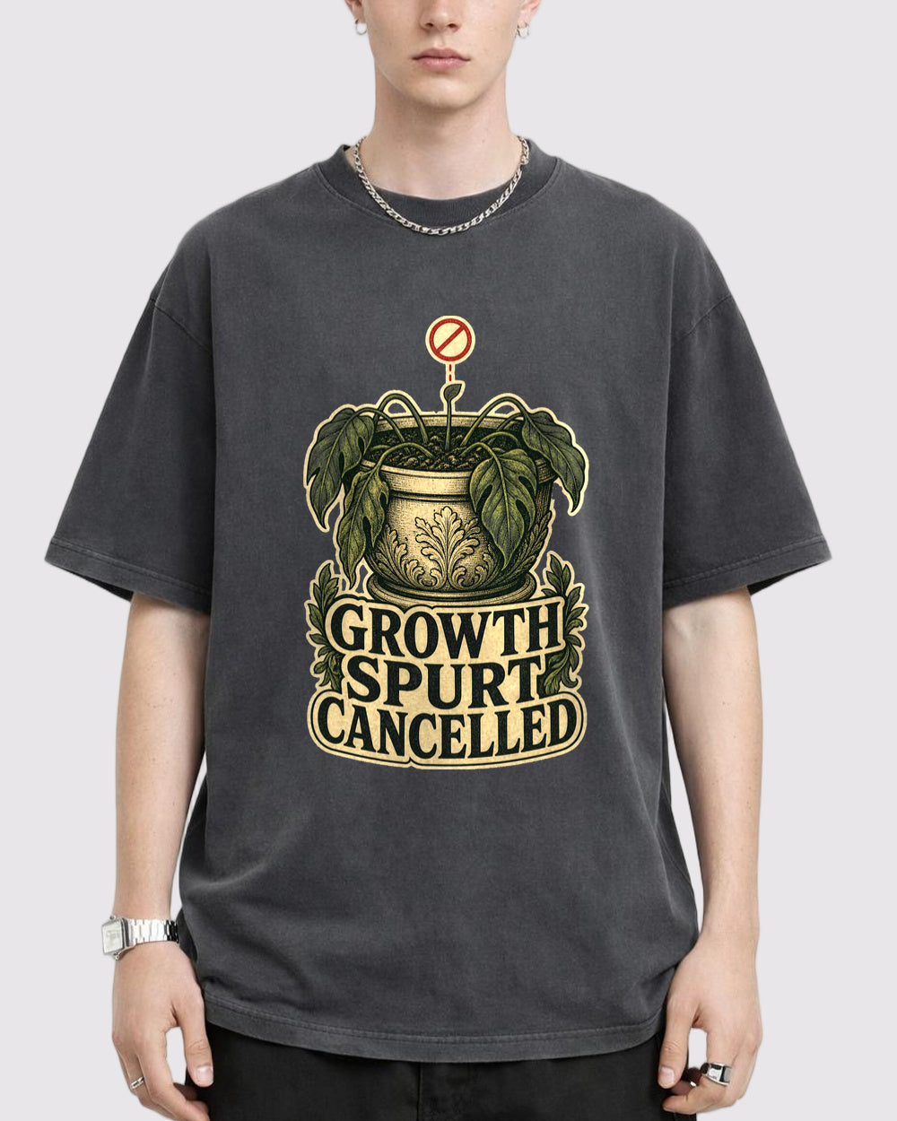 Growth Spurts Cancelled Nature Graphic T-Shirt, primary front view, image 1
