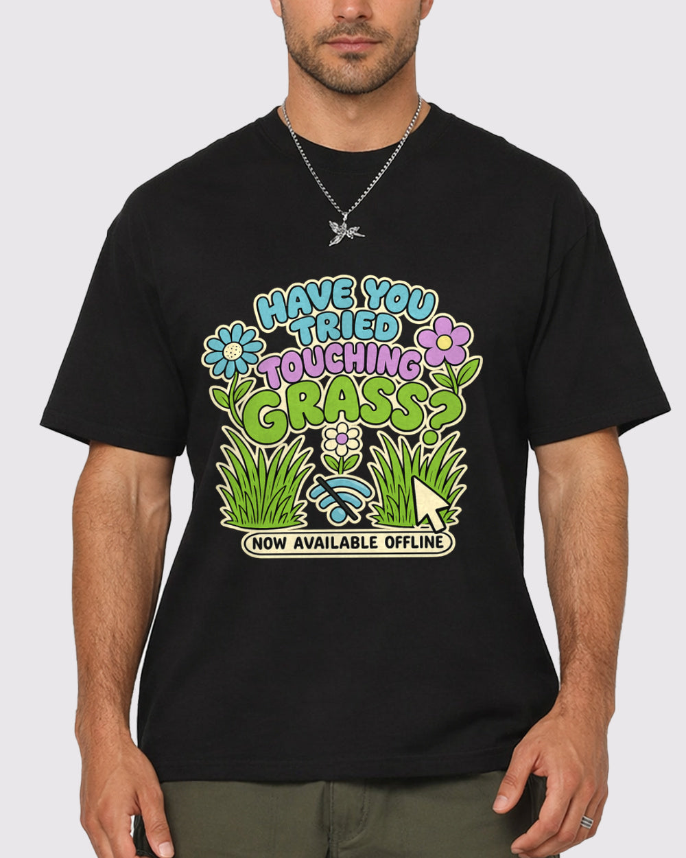 Have You Tried Touching Grass? Nature Graphic T-Shirt, primary front view, image 1
