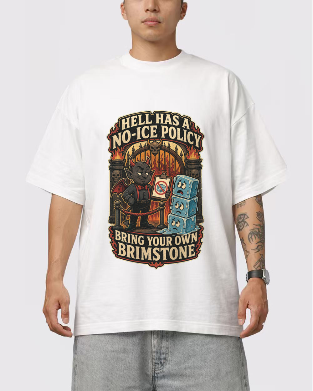 White Hell Has a No Ice Policy Graphic T-Shirt primary front view 1 image