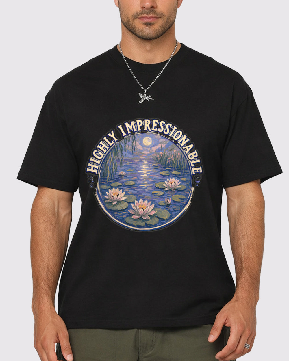 White Highly Impressionable Ocean Graphic T-Shirt primary front view 1 image