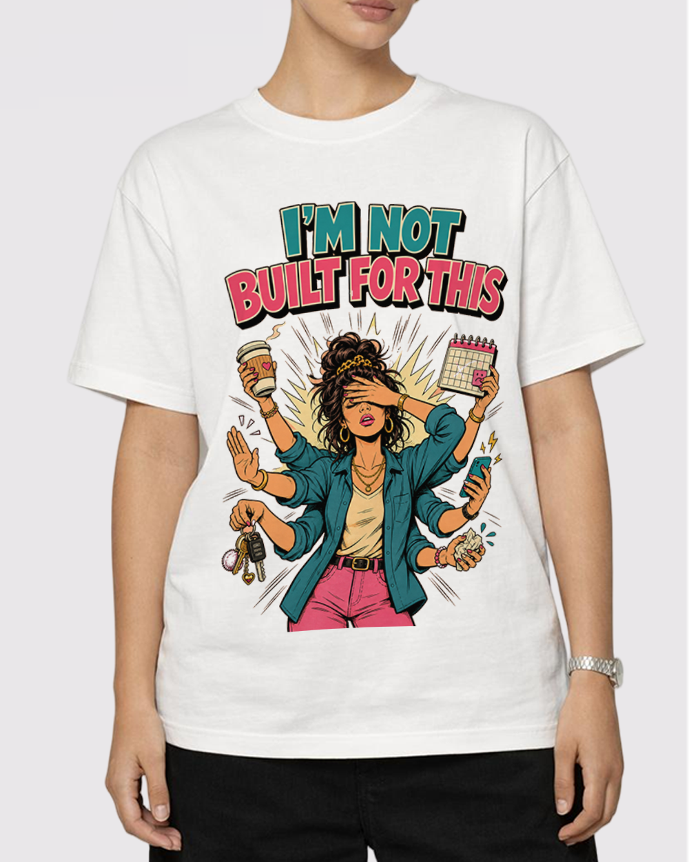 I'm Not Built for This Retro Graphic T-Shirt, primary front view, image 1