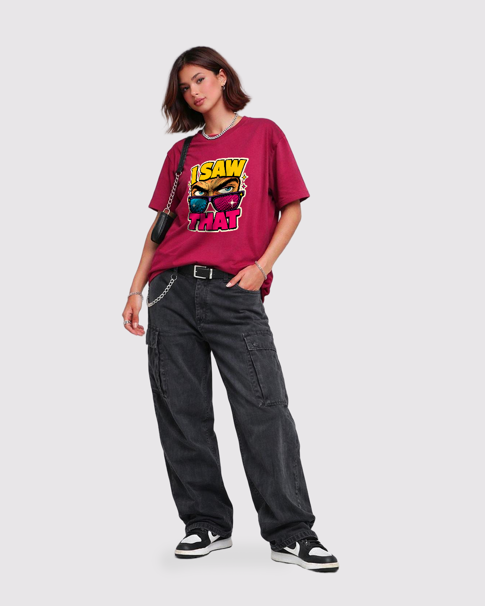I Saw That Retro Graphic T-Shirt, full body fit view, image 2