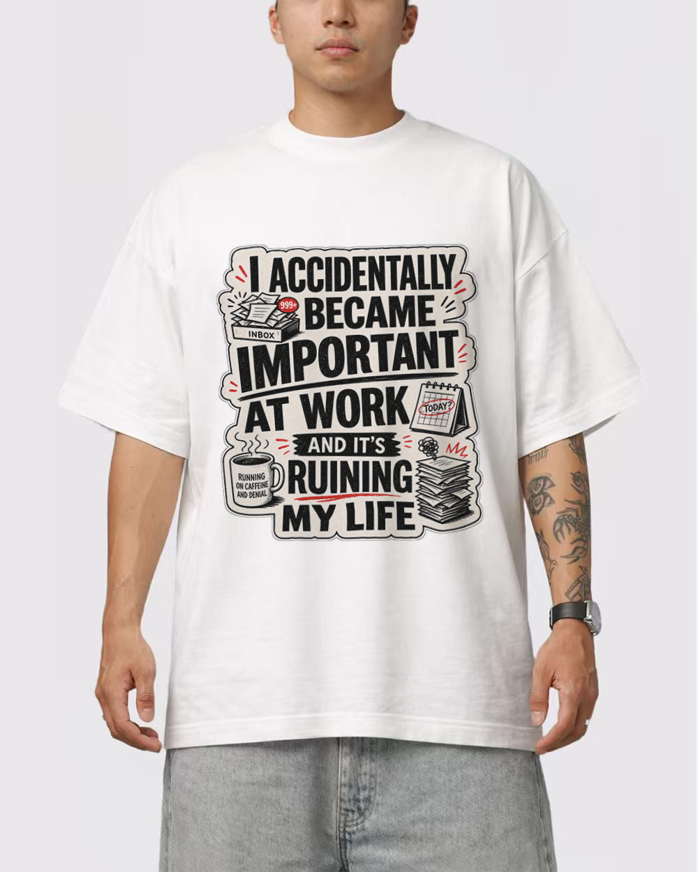 Important By Accident, Inbox Full Pop Culture Graphic T-Shirt, primary front view, image 1