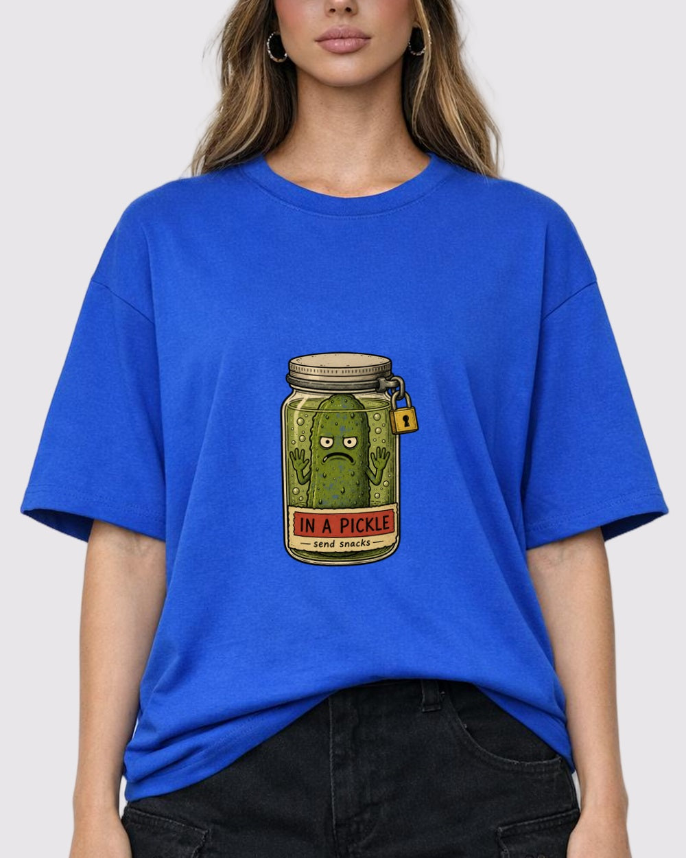 In A Pickle Food Graphic T-Shirt, primary front view, image 1