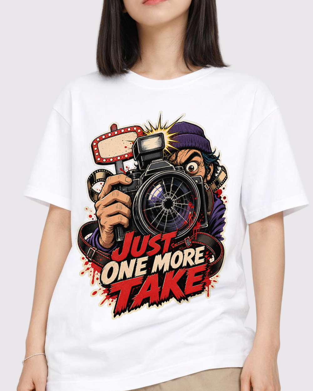 Just One More Take Retro Graphic T-Shirt, primary front view, image 1
