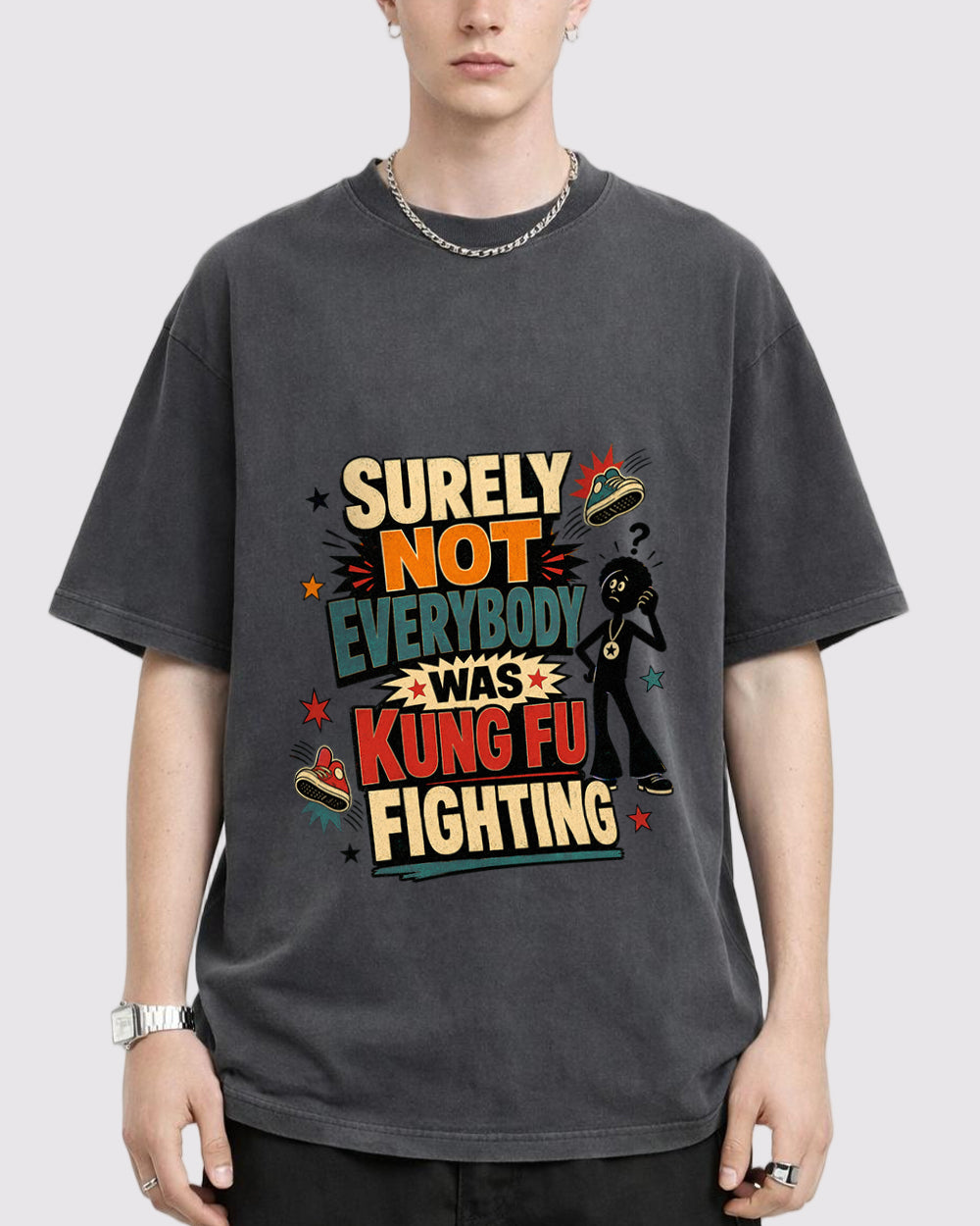 Kung Fu Fighting Dancer Pop Culture Graphic T-Shirt, primary front view, image 1
