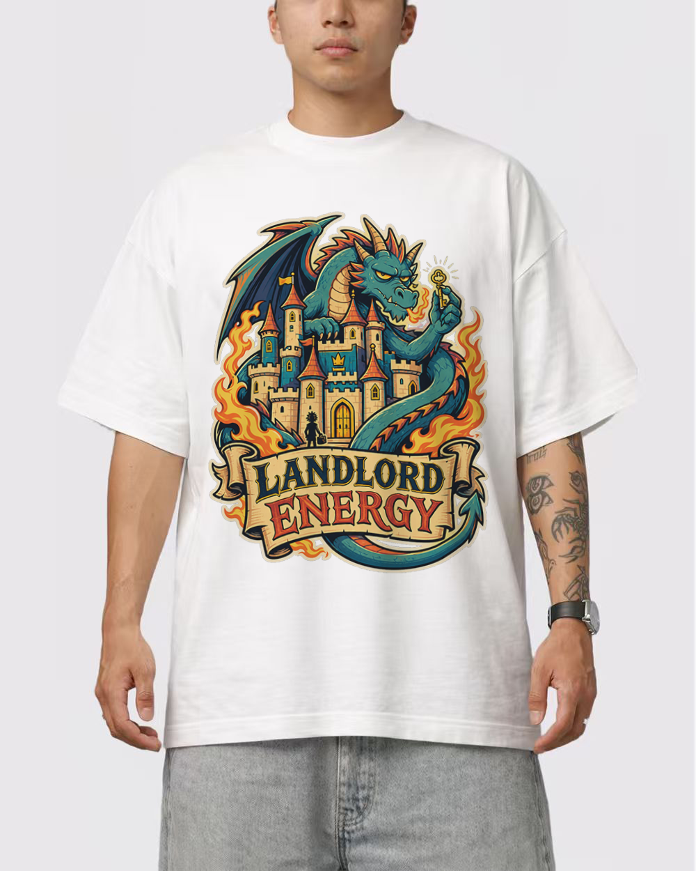 Landlord Energy Retro Graphic T-Shirt, primary front view, image 1
