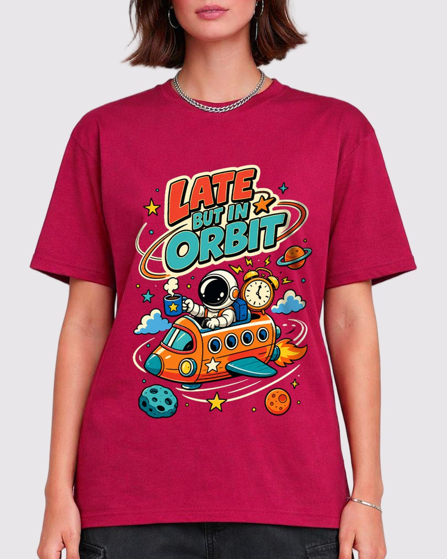 Late But In Orbit Gaming Graphic T-Shirt, primary front view, image 1