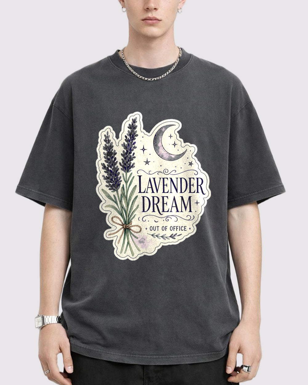 Lavender Dream Out of Office Nature Graphic T-Shirt, primary front view, image 1