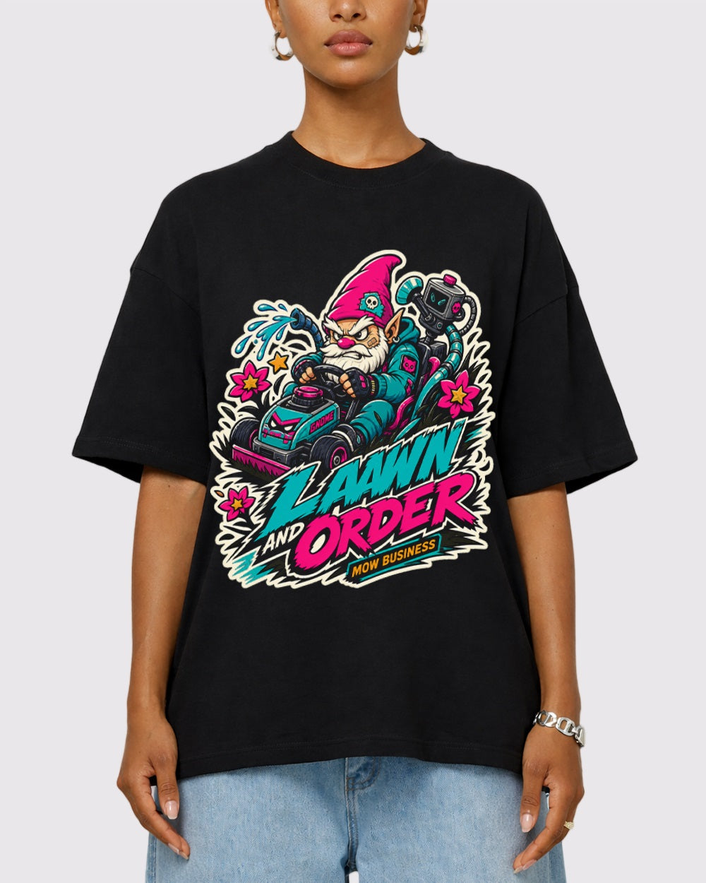 Lawn And Order Streetwear Graphic T-Shirt, primary front view, image 1