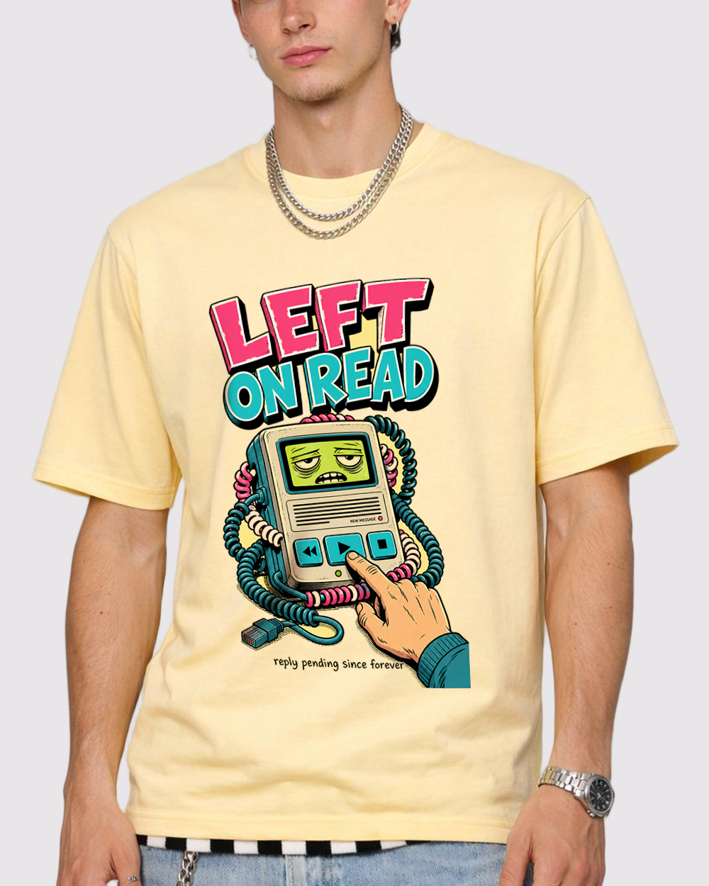 Left On Read Retro Graphic T-Shirt, primary front view, image 1