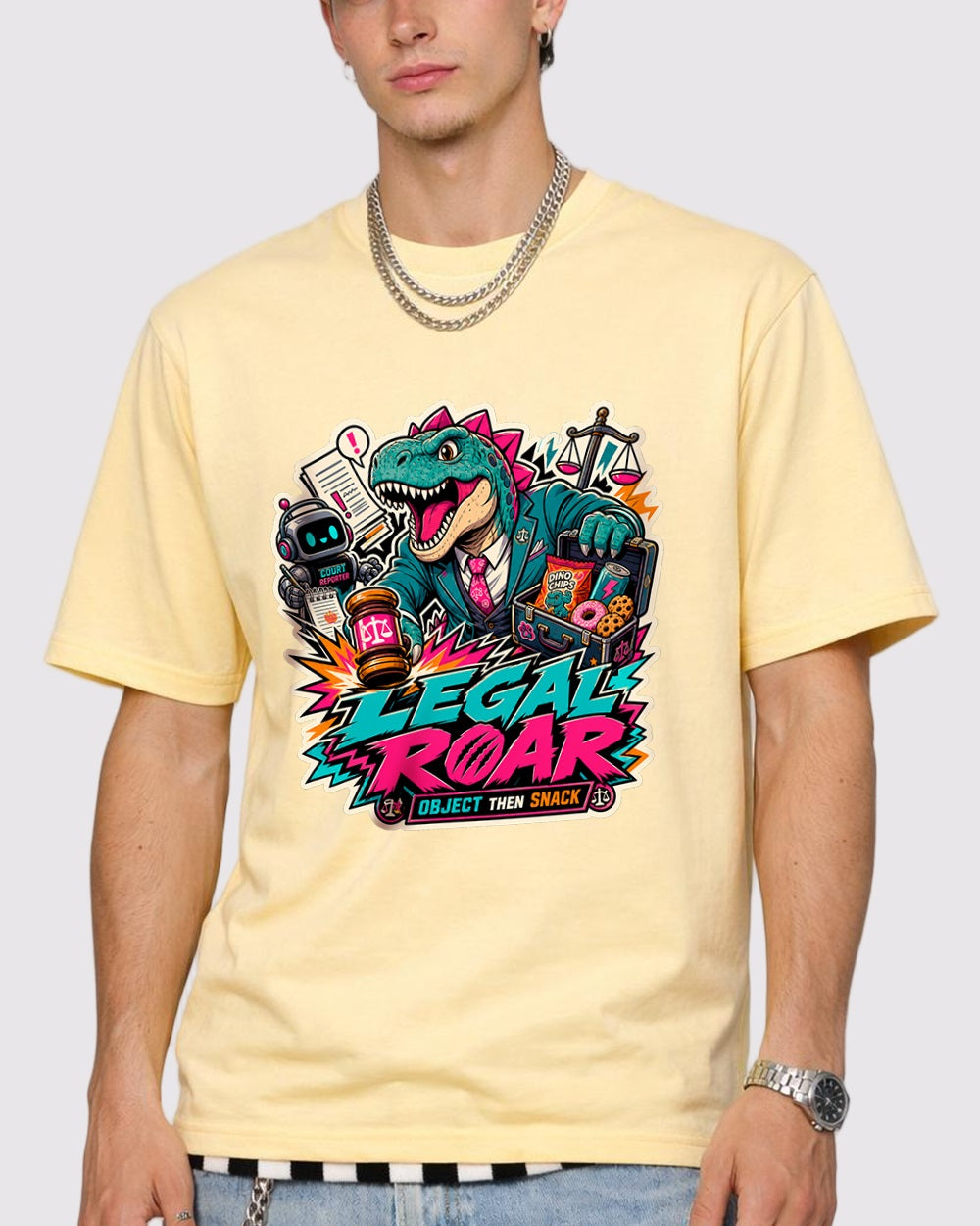 Legal Roar, Object Then Snack Streetwear Graphic T-Shirt, primary front view, image 1