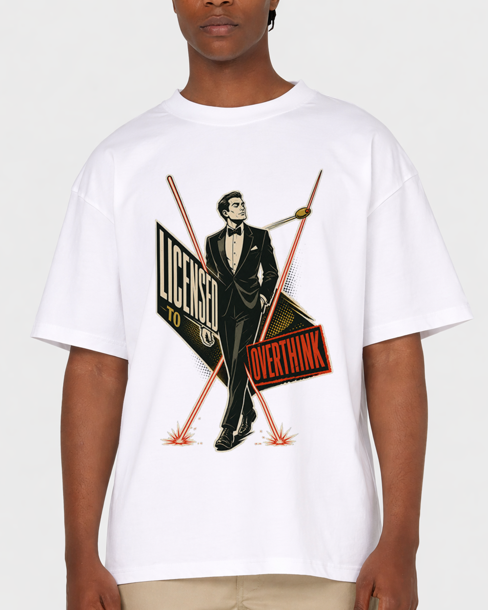 Licensed To Overthink Retro Graphic T-Shirt, primary front view, image 1