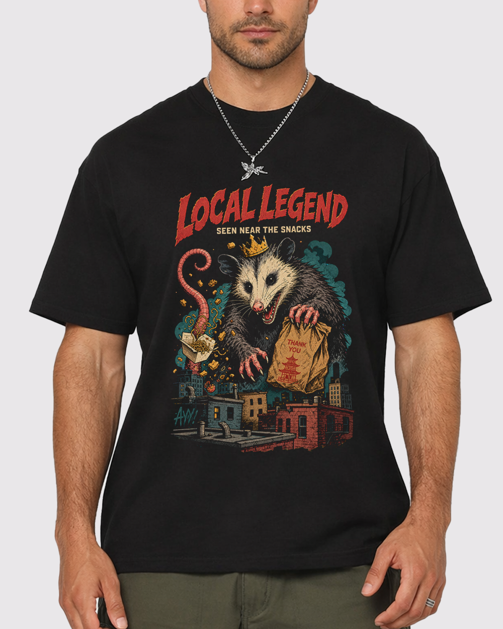 Local Legend Seen Near the Snacks Retro Graphic T-Shirt, primary front view, image 1
