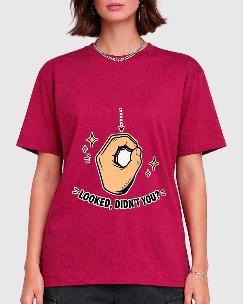 Looked, Didn't You? Pop Culture Graphic T-Shirt, primary front view, image 1