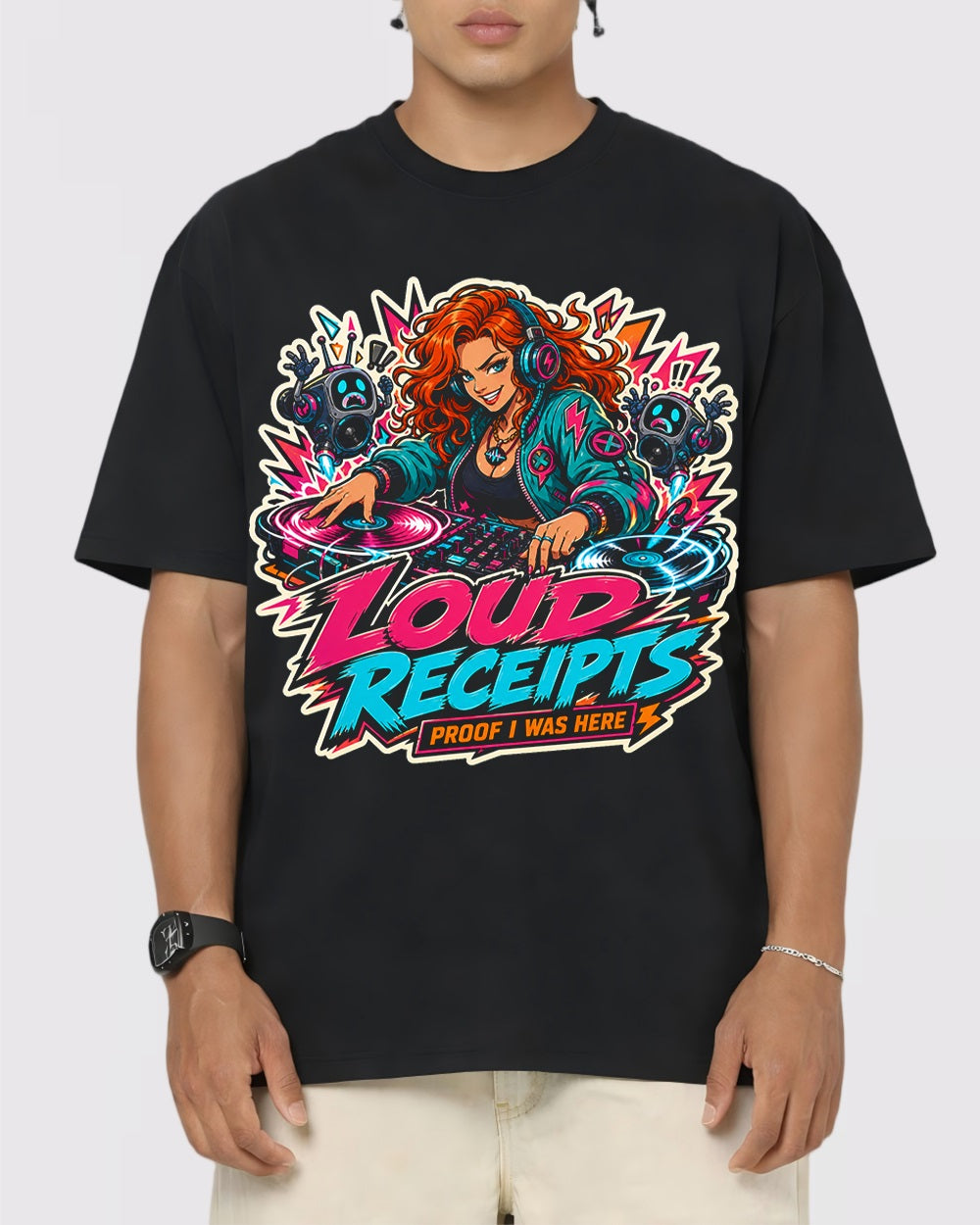 Loud Receipts, Proof I Was Here Streetwear Graphic T-Shirt, primary front view, image 1