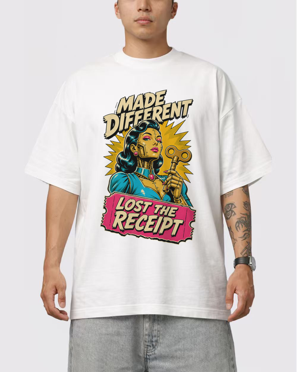 Made Different Lost the Receipt Retro Graphic T-Shirt, primary front view, image 1