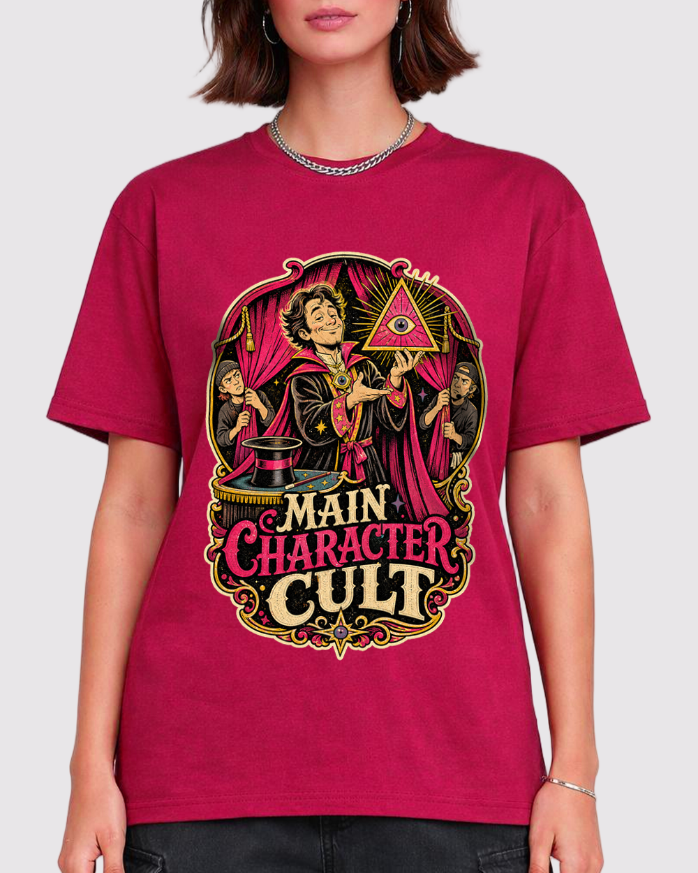 Main Character Cult Retro Graphic T-Shirt, primary front view, image 1