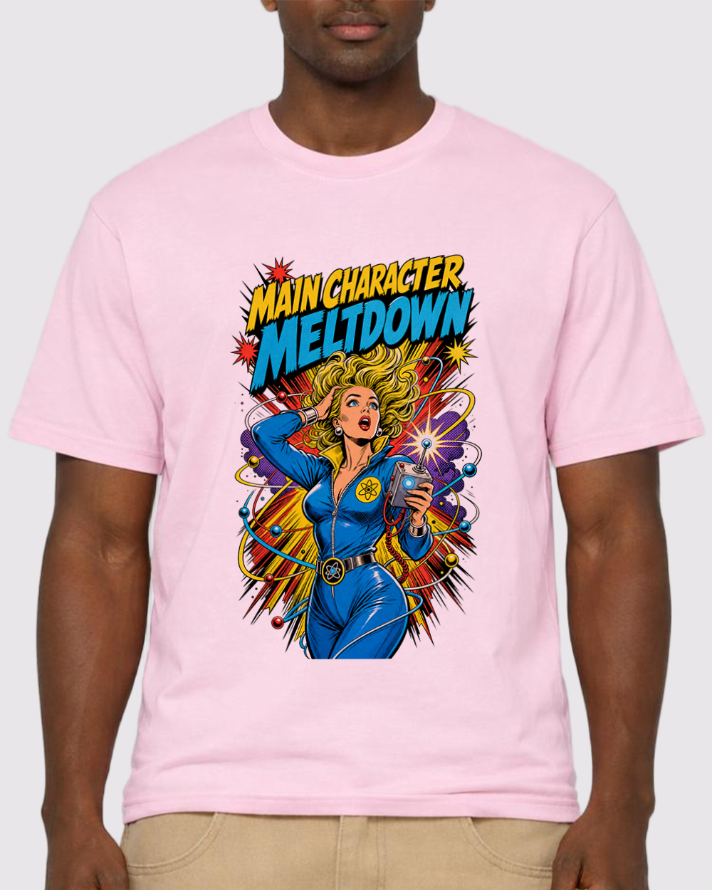 Main Character Meltdown Retro Graphic T-Shirt, primary front view, image 1