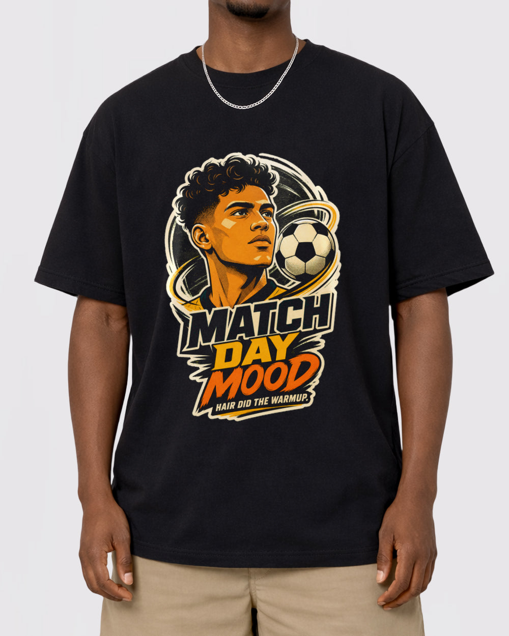 White Match Day Mood Graphic T-Shirt primary front view 1 image