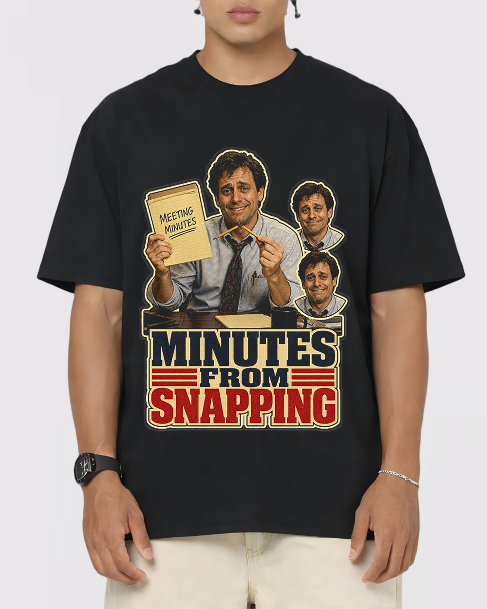 Meeting Minutes From Snapping Pop Culture Graphic T-Shirt, primary front view, image 1