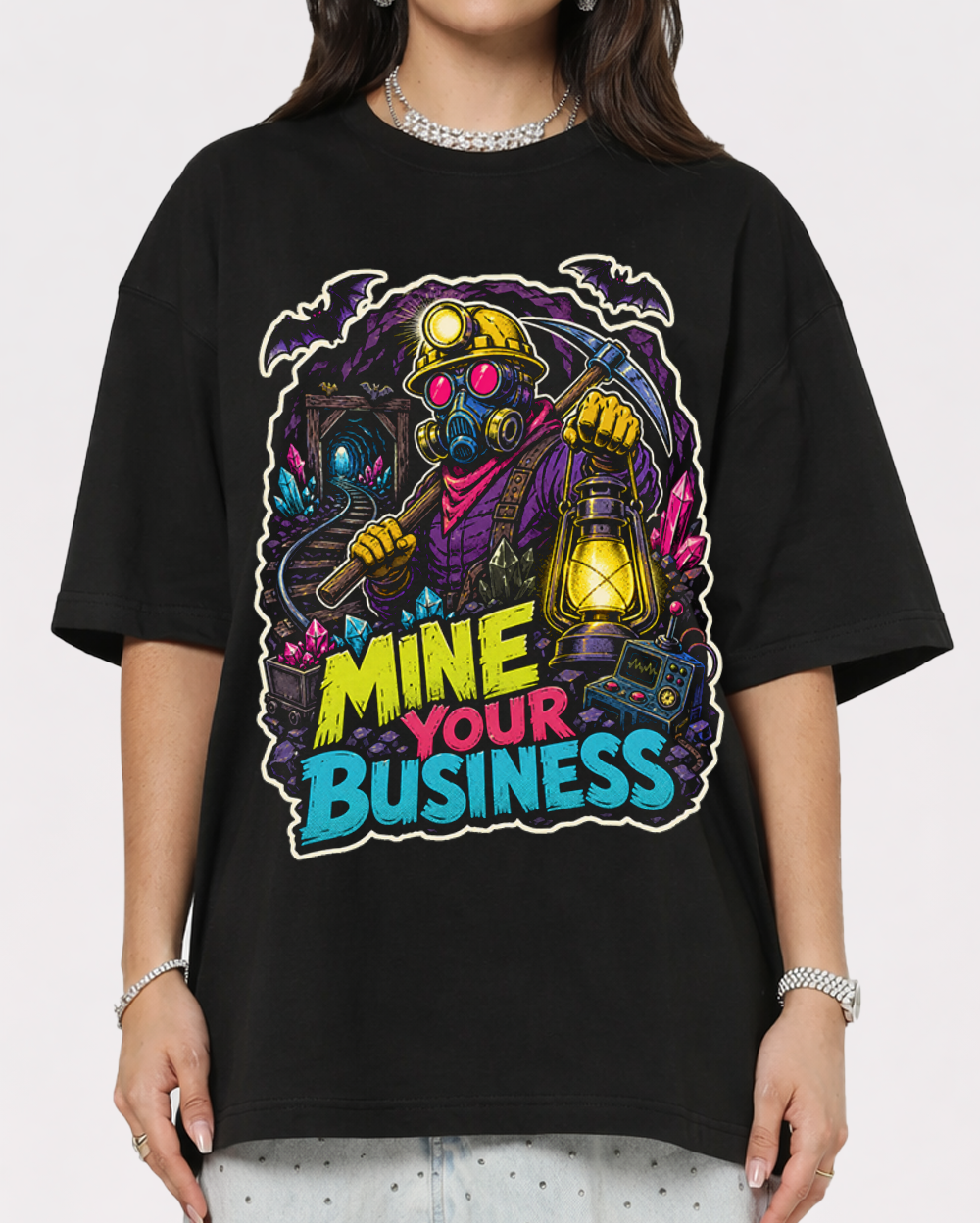 Mine Your Business Retro Graphic T-Shirt, primary front view, image 1