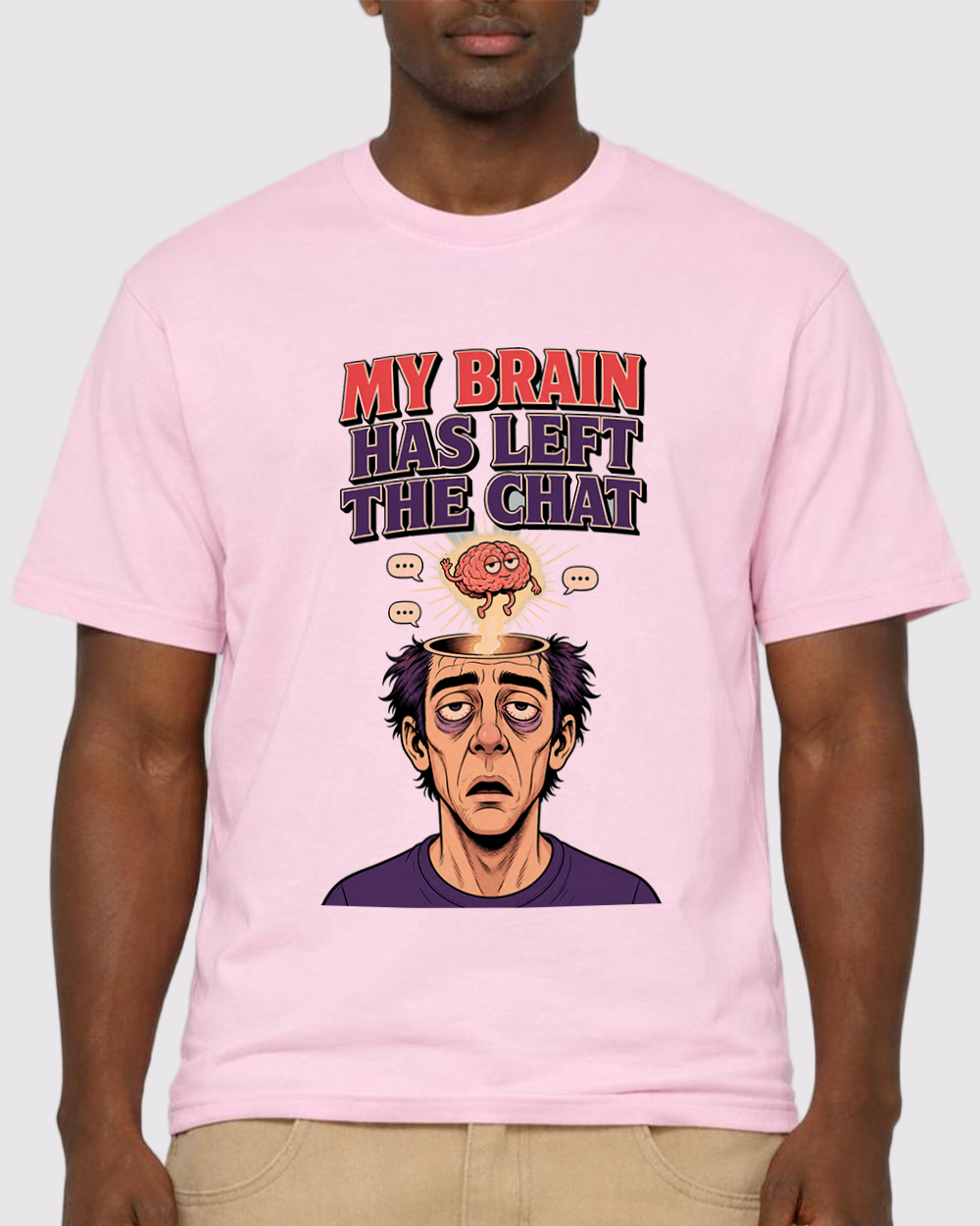 My Brain Has Left The Chat Retro Graphic T-Shirt, primary front view, image 1