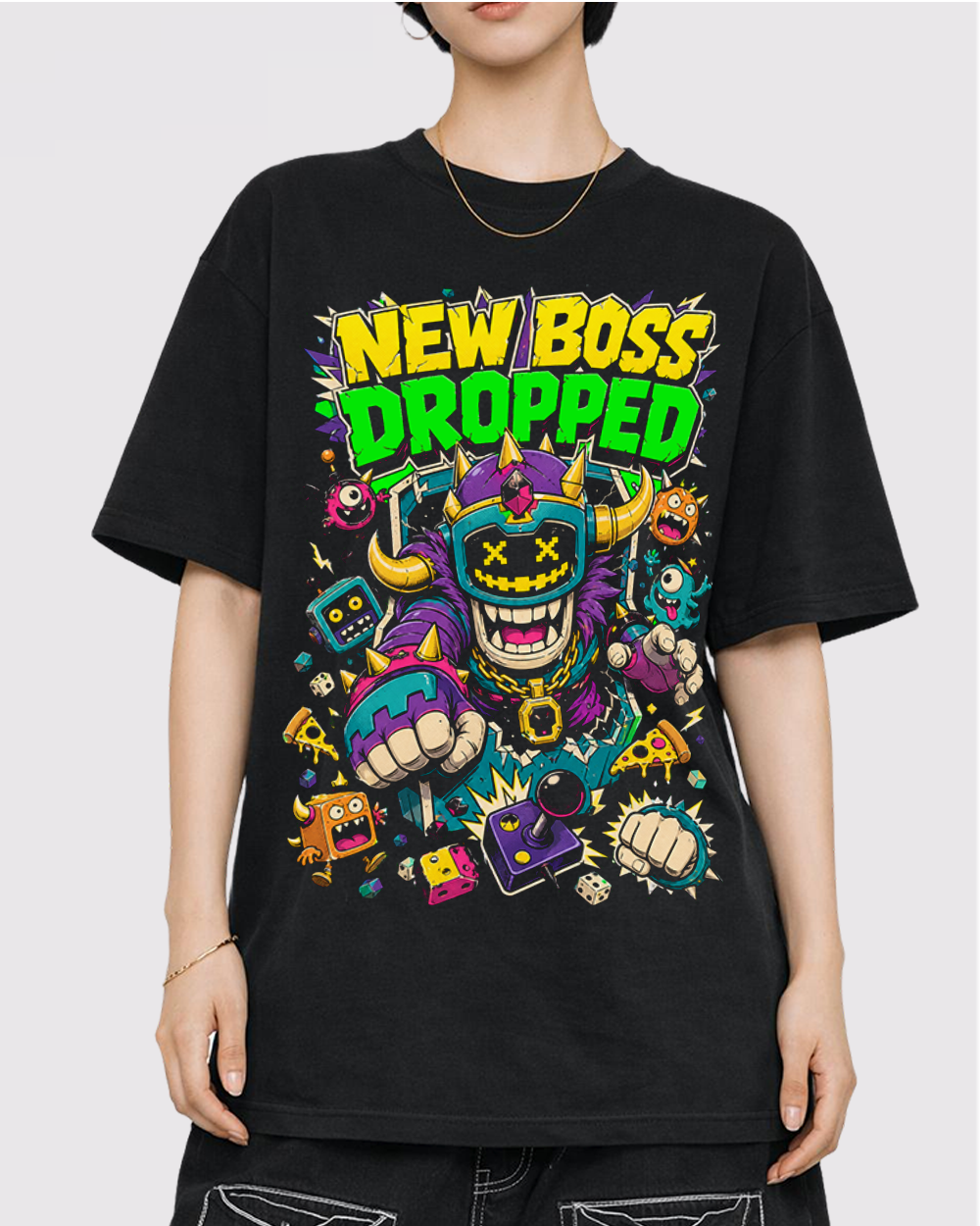 New Boss Dropped Retro Graphic T-Shirt, primary front view, image 1