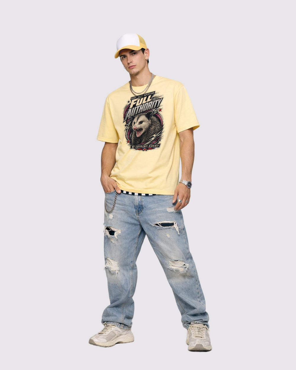 Night Shift Supervisor No Experience Dark Graphic T-Shirt, full body fit view, image 2