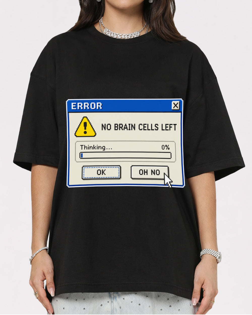 No Brain Cells Left Funny Graphic T-Shirt, primary front view, image 1