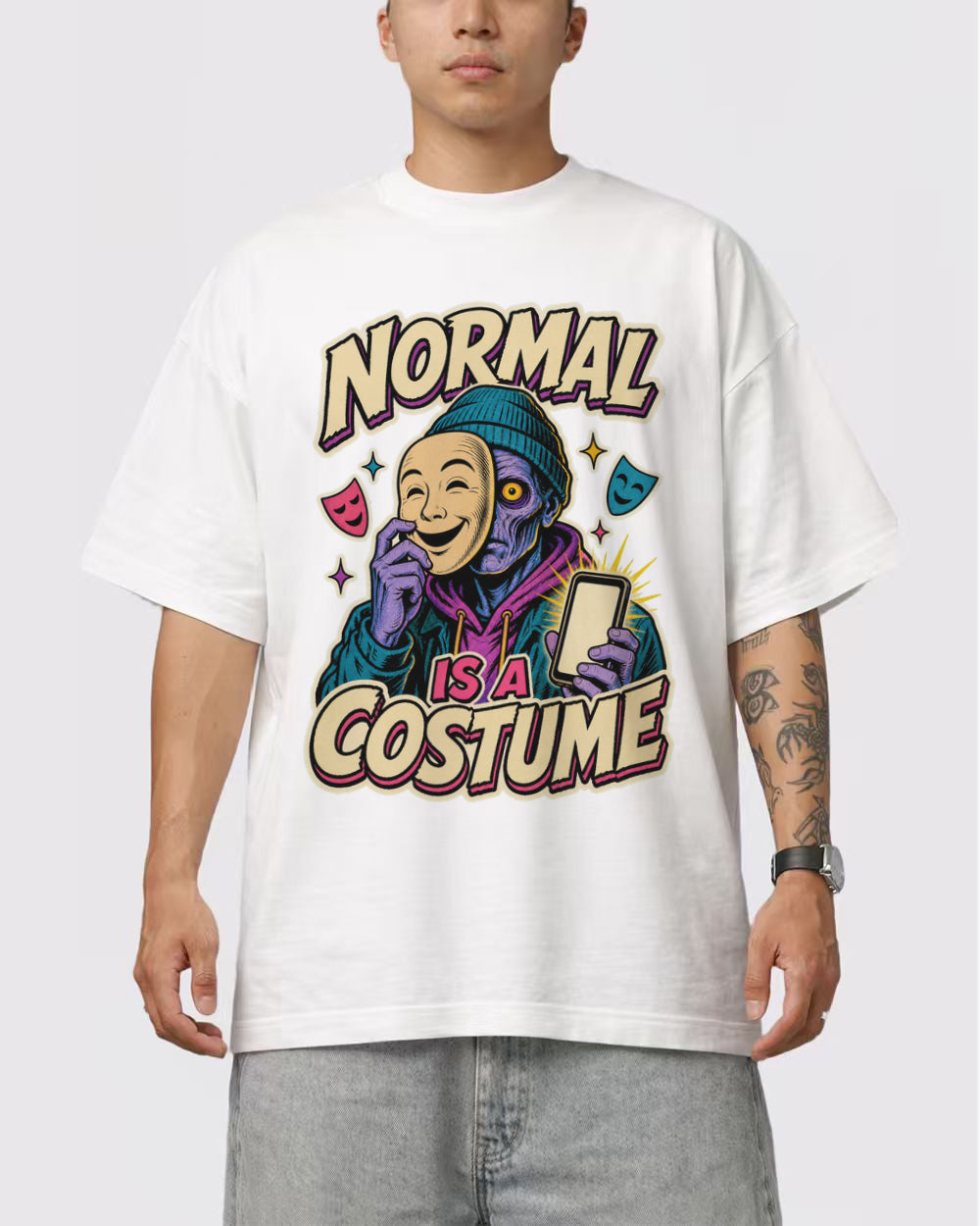 White Normal Is a Costume Graphic T-Shirt primary front view 1 image