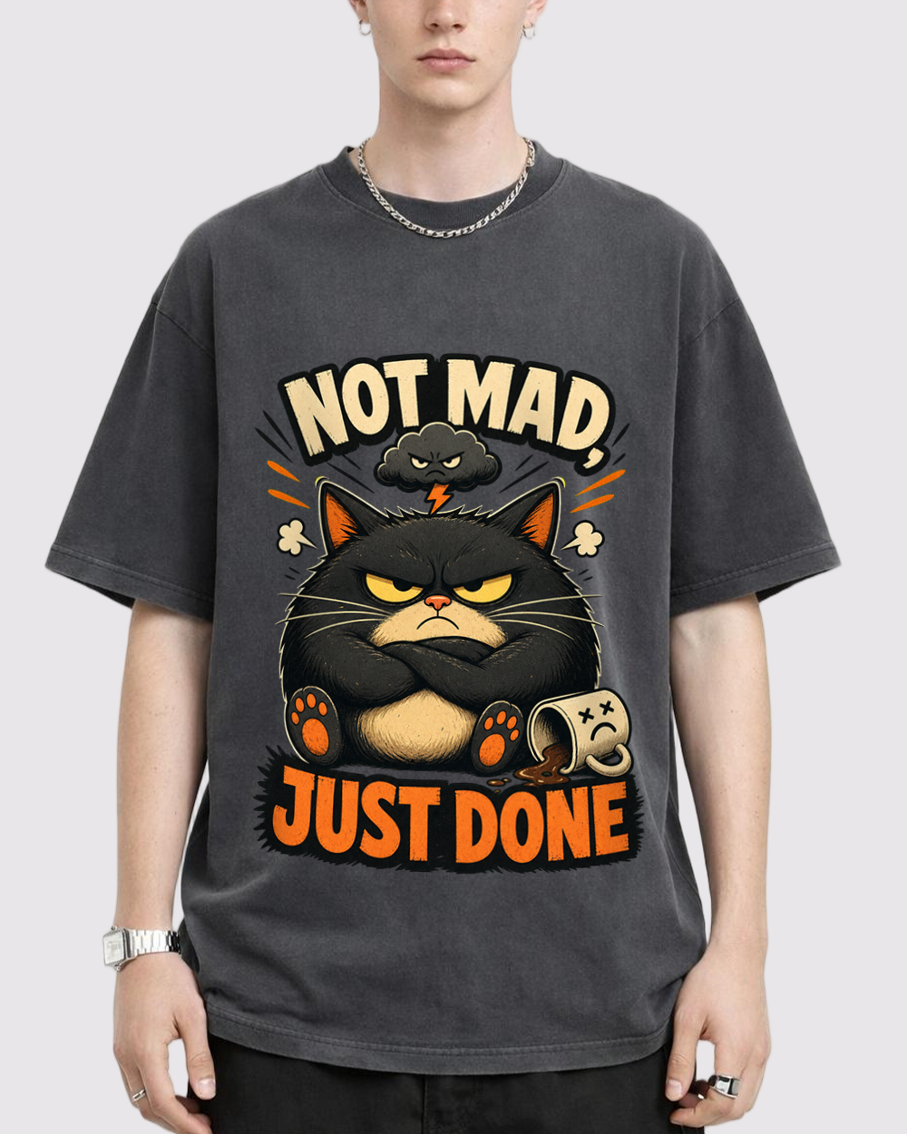 Not Mad, Just Done Retro Graphic T-Shirt, primary front view, image 1