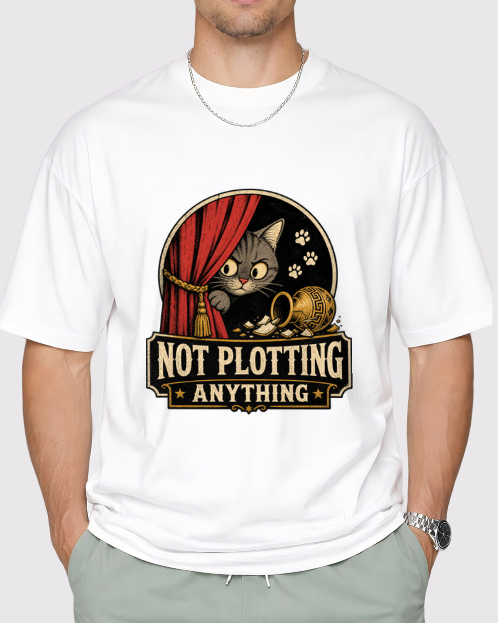 Not Plotting Anything Animal Graphic T-Shirt, primary front view, image 1