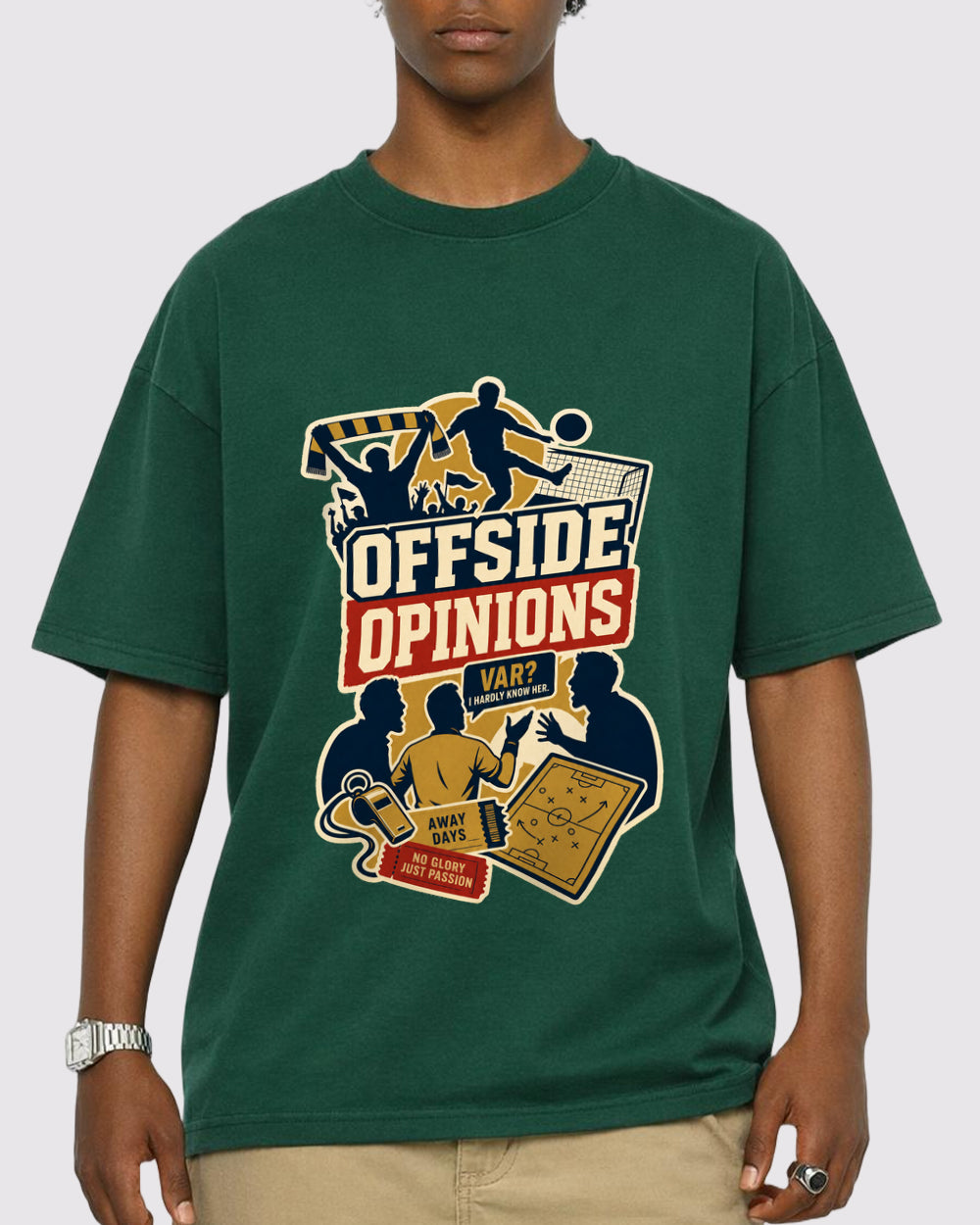 Offside Opinions, VAR? I Hardly Know Her Sports Graphic T-Shirt, primary front view, image 1