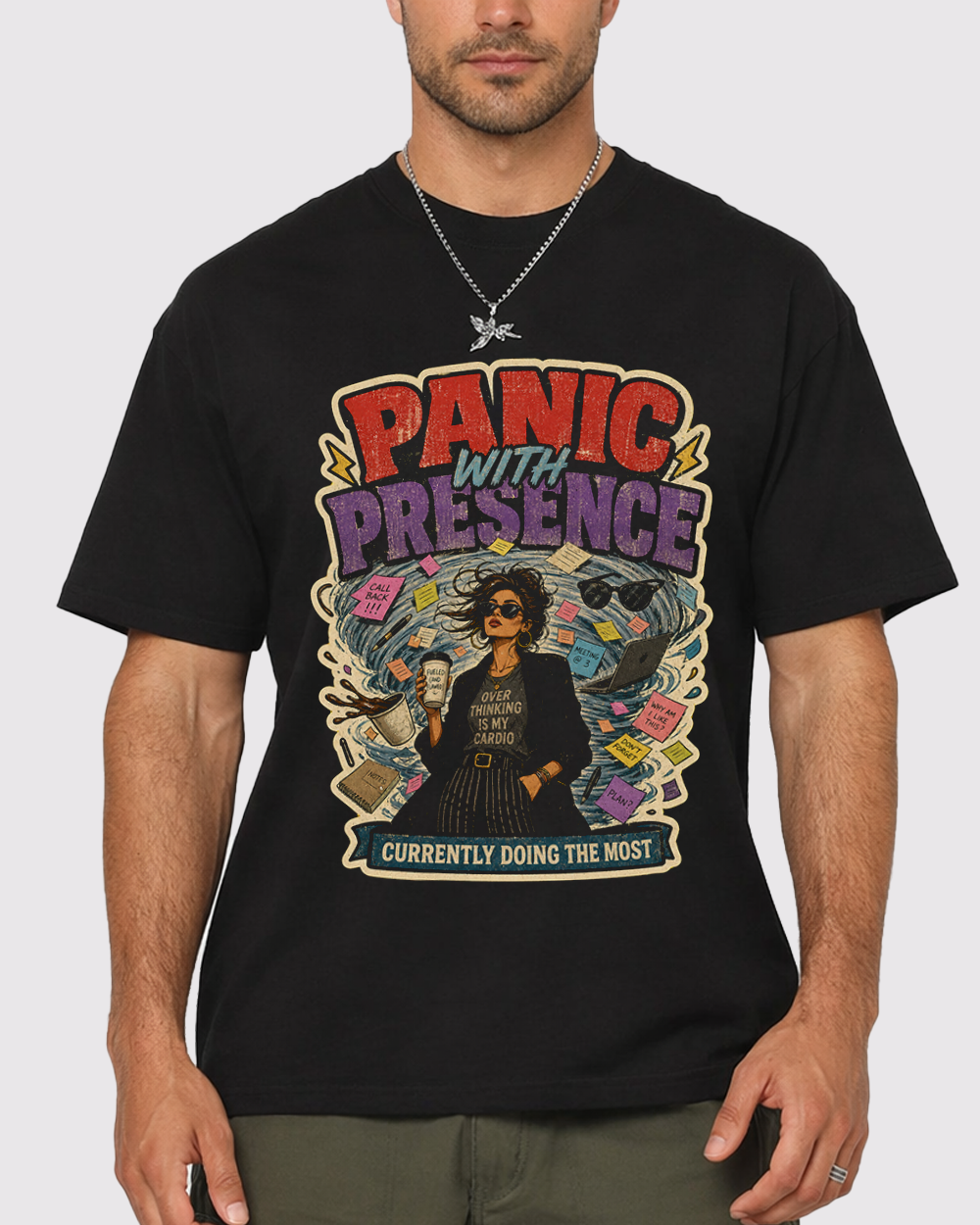 Panic Presence Currently Doing the Most Retro Graphic T-Shirt, primary front view, image 1