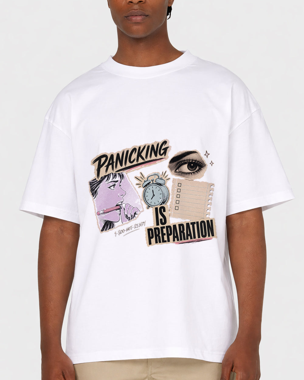 Panicking Is Preparation Pop Culture Graphic T-Shirt, primary front view, image 1