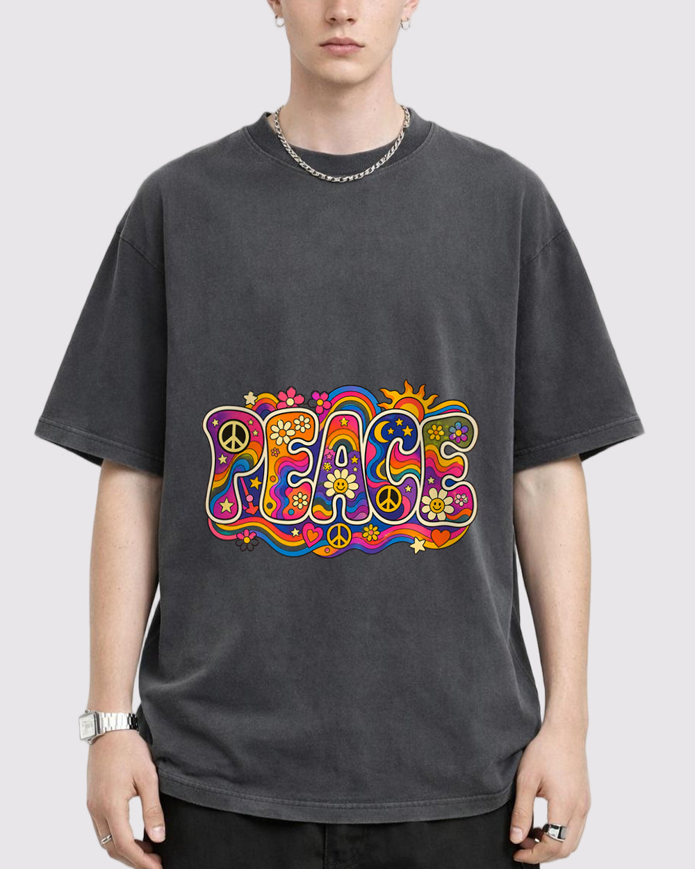 Peace Pop Culture Graphic T-Shirt, primary front view, image 1