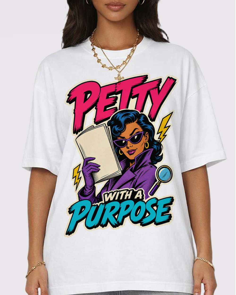 Petty With A Purpose Retro Graphic T-Shirt, primary front view, image 1