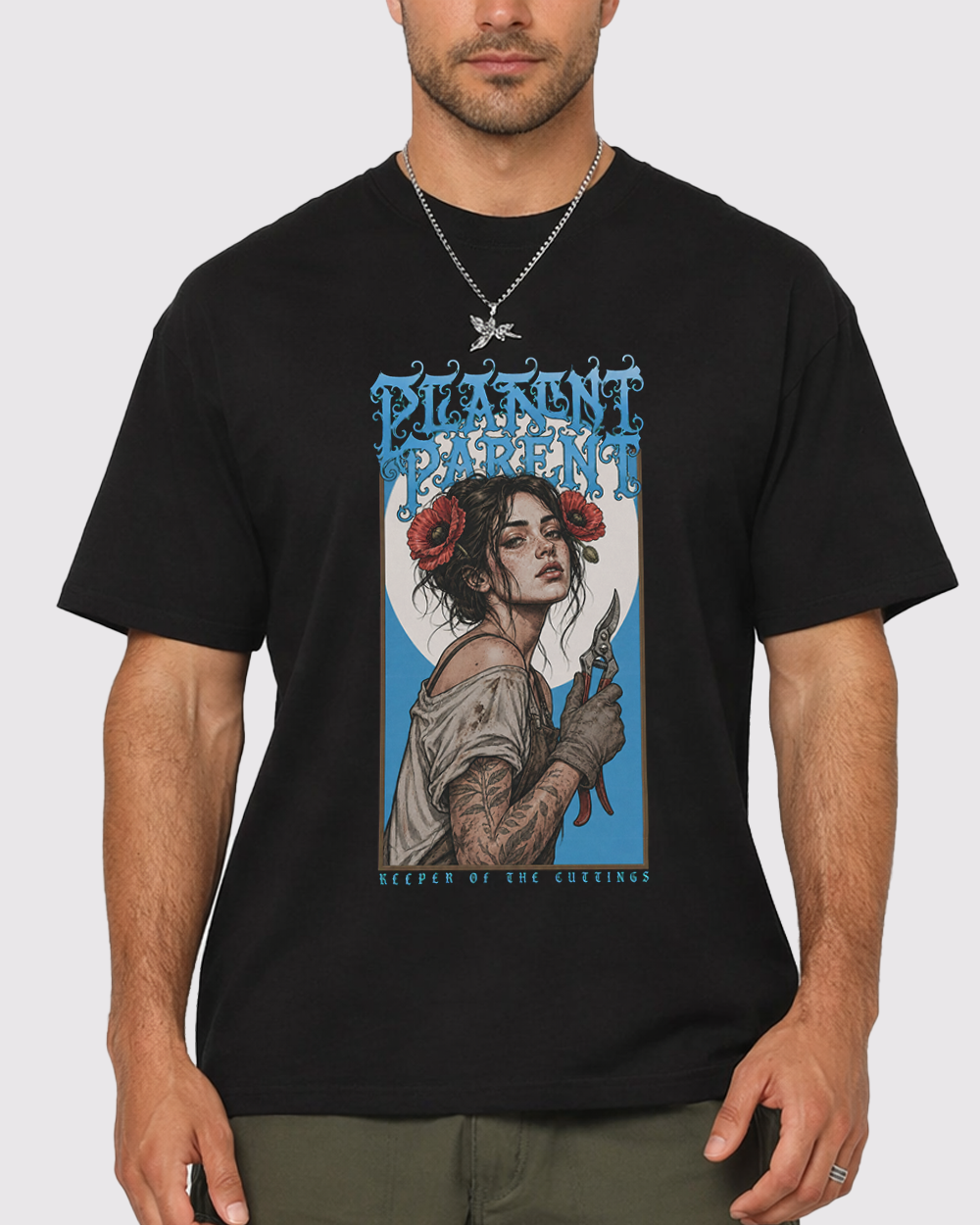 Plant Life, Keeper Of The Cuttings Retro Graphic T-Shirt, primary front view, image 1